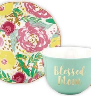 195002119253 Tea Cup And Saucer Set Blessed Mom