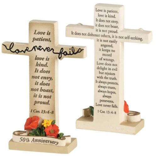 603799327688 50th Anniversary Love Tabletop Cross