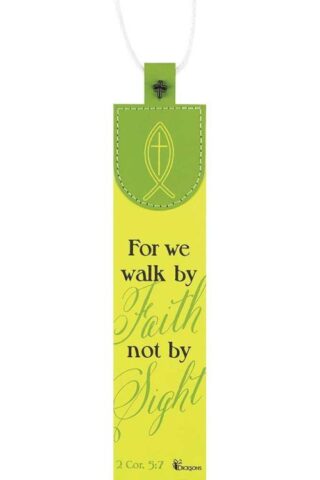 603799537926 Fish With Cross Faux Leather Bookmark