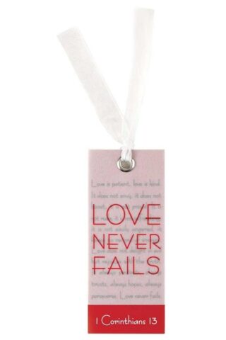 603799545921 Love Never Fails Vellum Bookmark
