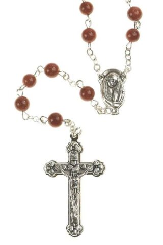 714611181026 Genuine Goldstone Madonna Center (Rosary)