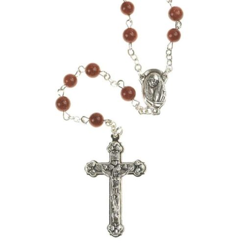 714611181026 Genuine Goldstone Madonna Center (Rosary)