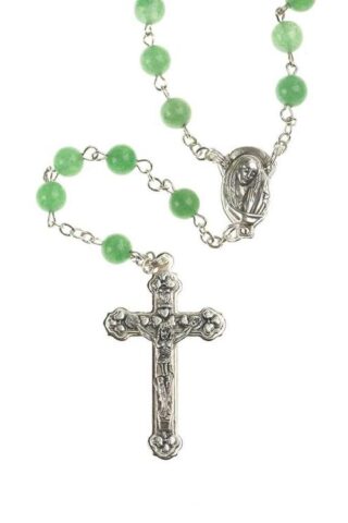 714611181033 Genuine Aventurine Madonna Center (Rosary)
