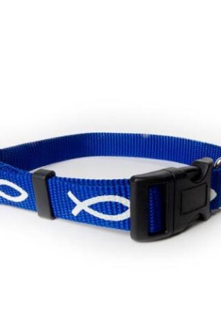720011900105 Blue Non Padded Ichthus Collar Small
