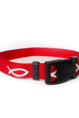 720011900365 Red Non Padded Ichthus Collar Large