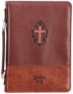 1220000134188 John 3:16 With Cross LuxLeather Brown
