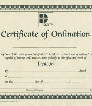 9780805472851 Certificate Of Ordination Deacon