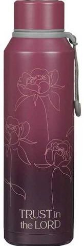 1220000324213 Trust In The Lord Proverbs 3:5 Floral Stainless Steel Water Bottle