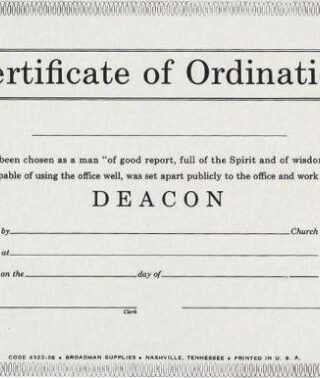 9780805472820 Certificate Of Ordination Deacon Billfold