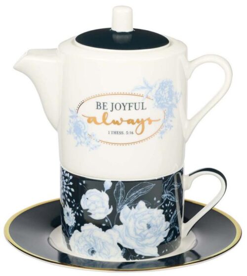 1220000137028 Be Joyful Always Tea For One Tea Set 1 Thessalonians 5:16