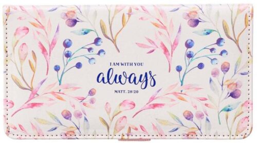 1220000137363 I Am With You Always Faux Leather Checkbook Cover Matthew 28:20