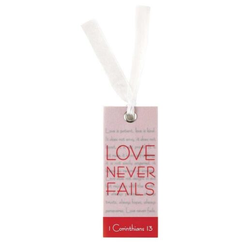 603799545921 Love Never Fails Vellum Bookmark