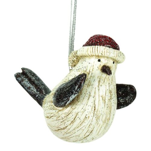 603799835053 Bird With Hat And Glitter (Ornament)