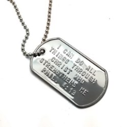 651263033689 Philippians 4:13 Military Dog Tag