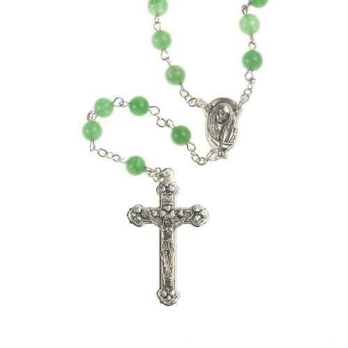 714611181033 Genuine Aventurine Madonna Center (Rosary)