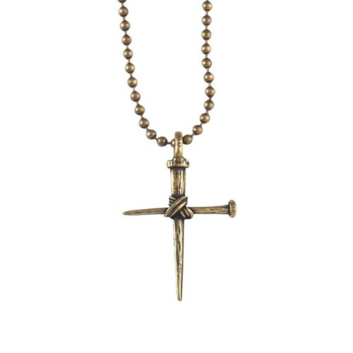 714611182757 Brass Ox Pewter Nail Cross