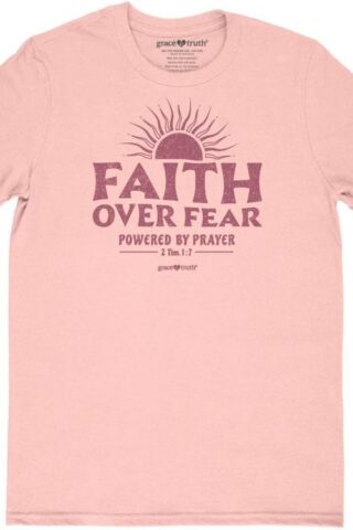 612978644737 Faith Over Fear Powered By Prayer (Large T-Shirt)