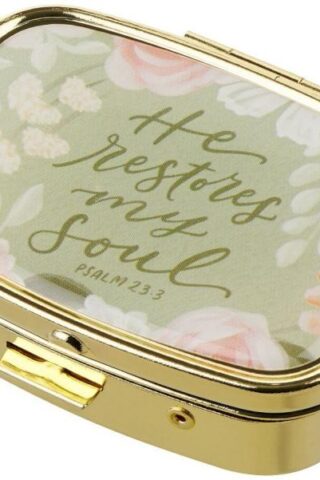 1220000721289 Portable Pill Box Container Organizer for Women & Men: He Restores My Soul Inspi
