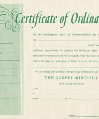 9780805472691 Certificate Of Ordination Minister