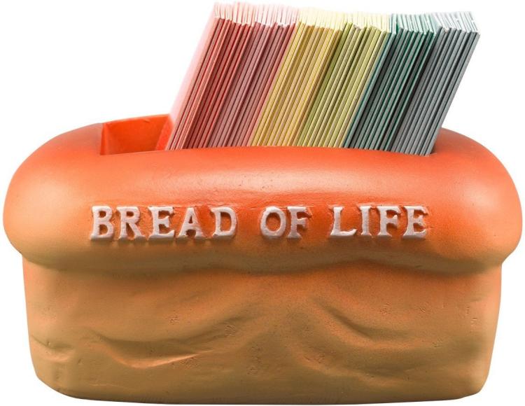 6006937045569 Bread of Life Scripture Cards in Double-Sided Polystone Holder - John 6:35 Inspi