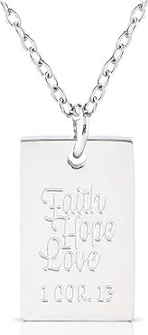 723326342295 Faith Hope Love Tag Pendant 1 Cor 13