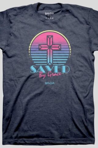 612978661161 Kerusso Womens Saved By Grace Cross (Large T-Shirt)