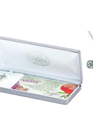 714611174172 Dear Mom Floral Cross With CZ